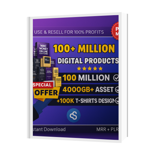 100M+ Digital Products Bundle | 4000GB Assets + 100K T-Shirt Designs